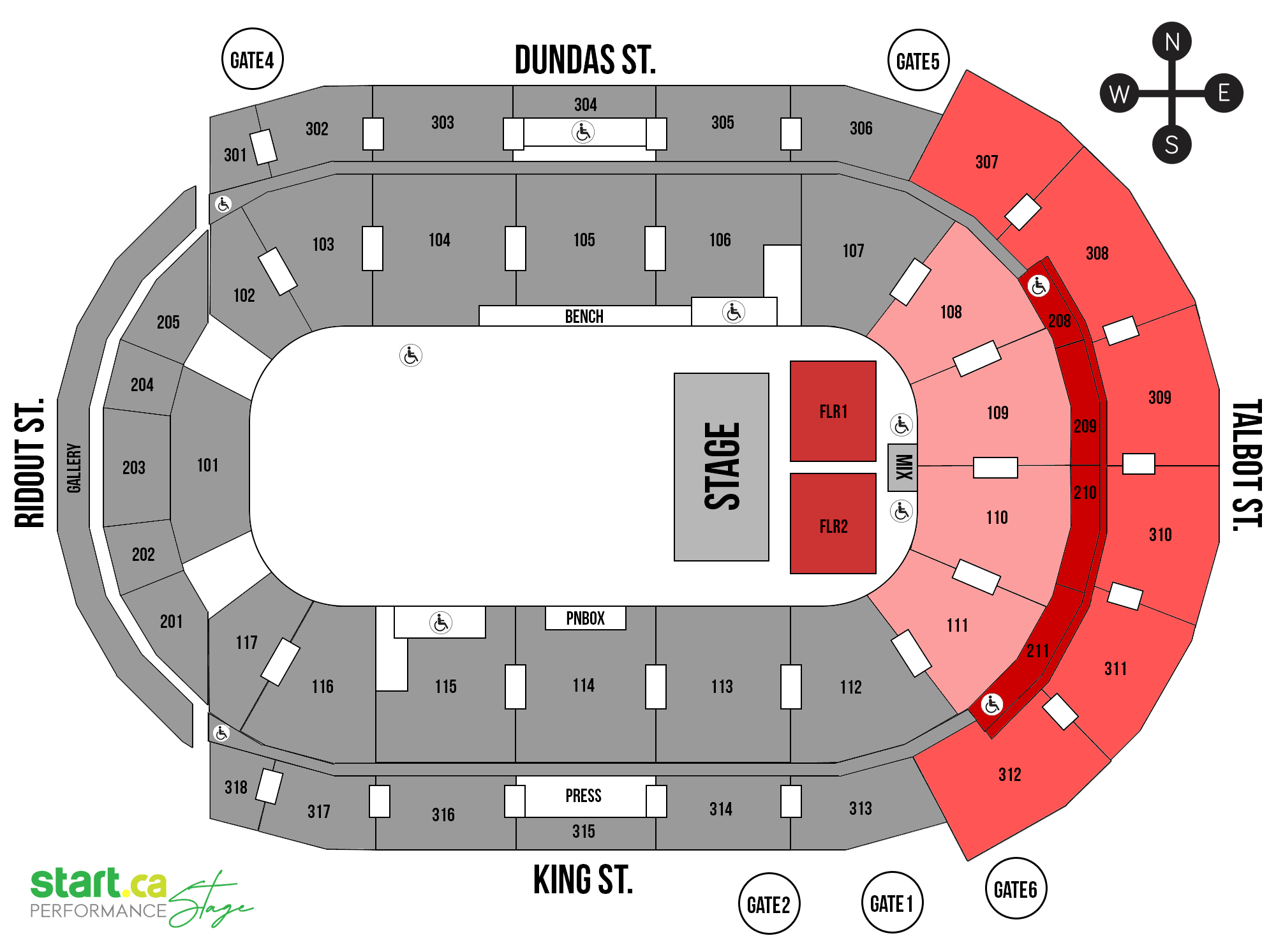 Rogers Arena Seat Numbers Chart